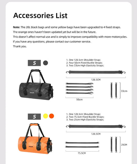 Rhinowalk Motorcycle Bag 20L Waterproof Motor Tail Bag Multi-Functional Durable Dry Rear Motocross Seat Bag Luggage Accessories by InterCyprus Trading Ltd