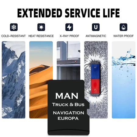 Navinesa TF Card 8GB MAN Truck Bus &ndash; Europe UK Navigation