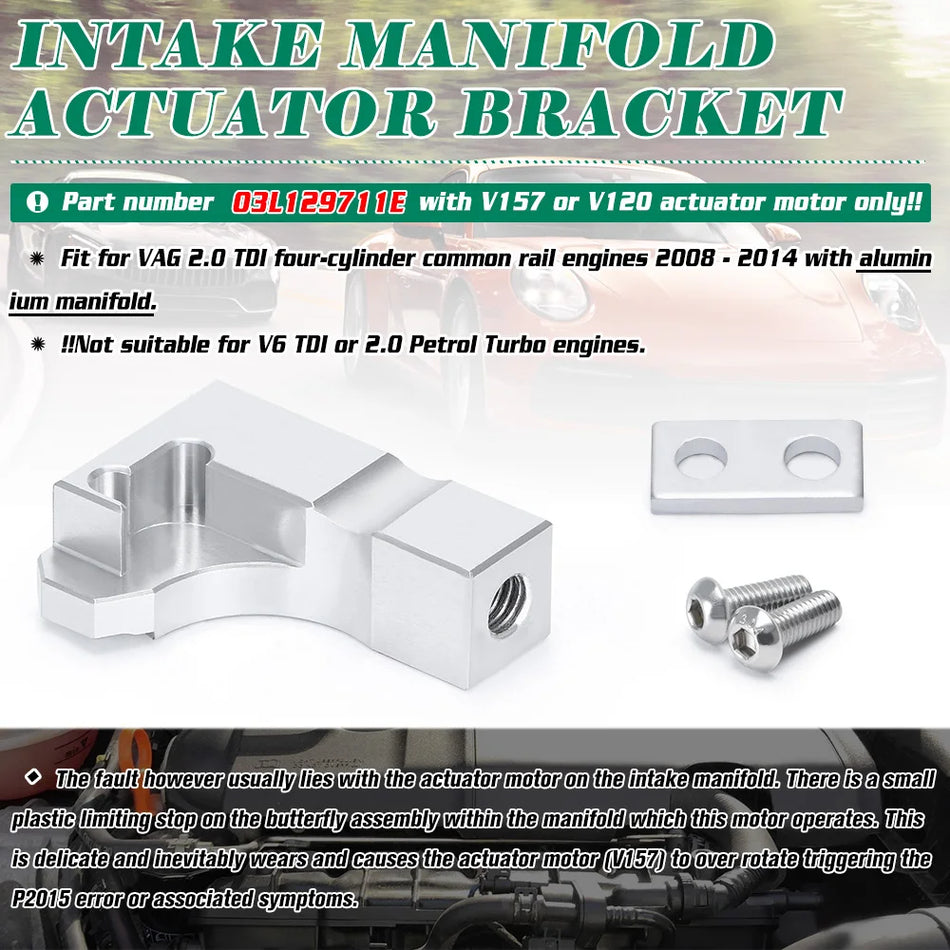 Indtagsmanifold Reparation Beslag til Volkswagen 2.0 TDI CR Aluminium Indtagsklap Sæt