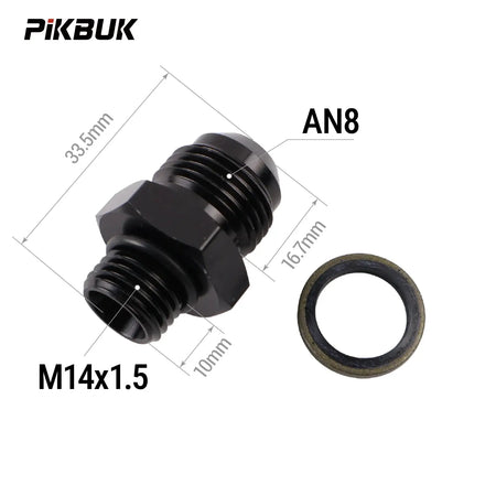 PIKBUK Aluminum AN8 Male to M10x1 M12/14/16/18x1.5 Adapter Flare Fitting Auto Hose Fitting Male Oil Cooler Fitting by InterCyprus Trading Ltd