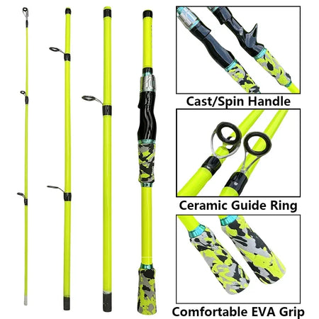 Ultralight Carbon Travel Fishing Rod - 1.8/2.1m, 4/5 Sections, EVA Handle