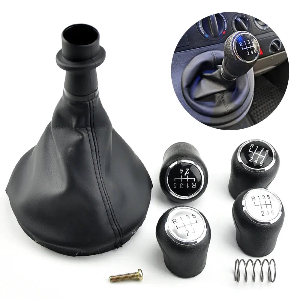Gear Shift Knob Leather Boot Cover for Volkswagen Transporter T5 T5.1 T6 5/6 Speed by InterCyprus Trading Ltd