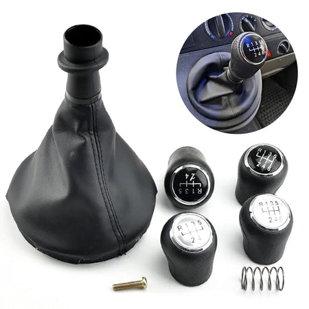 Gear Shift Knob Leather Boot Cover for Volkswagen Transporter T5 T5.1 T6 5/6 Speed by InterCyprus Trading Ltd