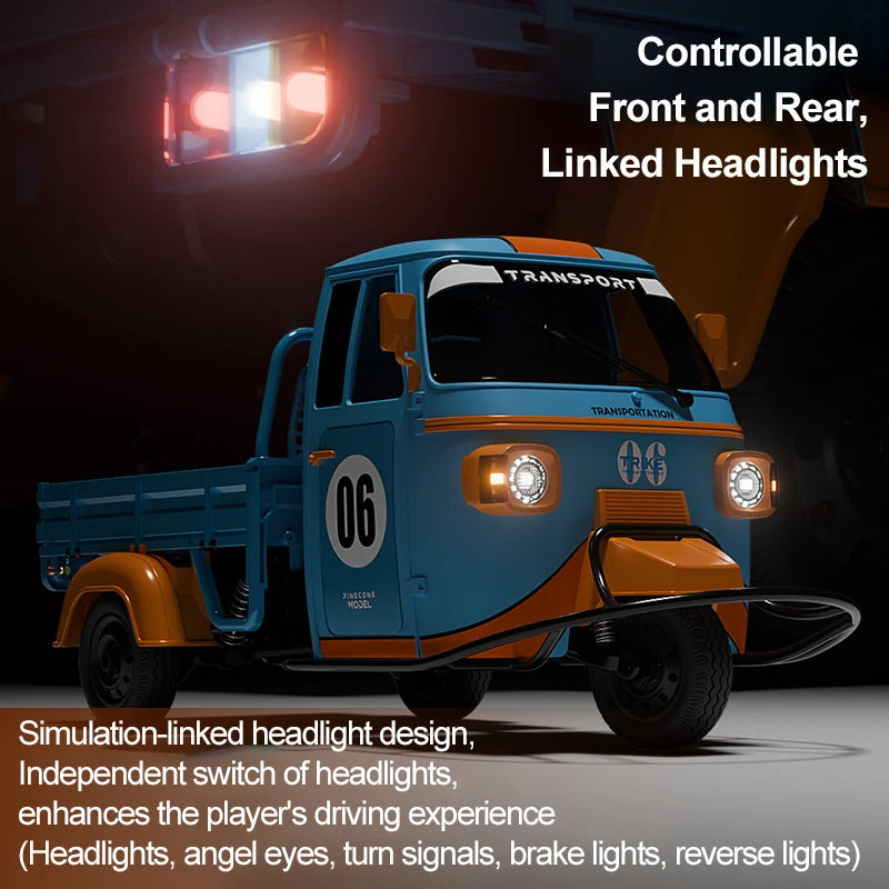 1/10 Full Scale RC Tricycle Truck &ndash; LED Lights and Music