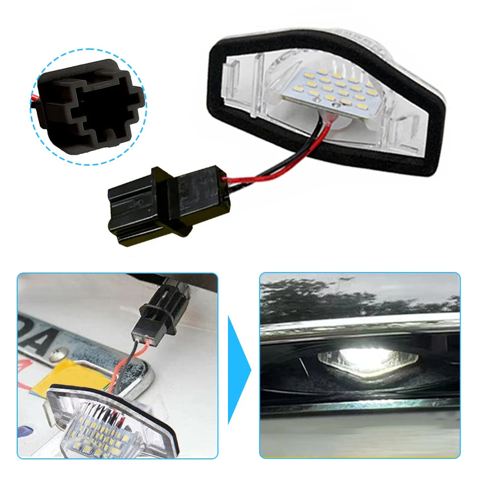 Luzes de Matrícula LED SMD 6000K para Honda CR-V 12V Branco Brilhante