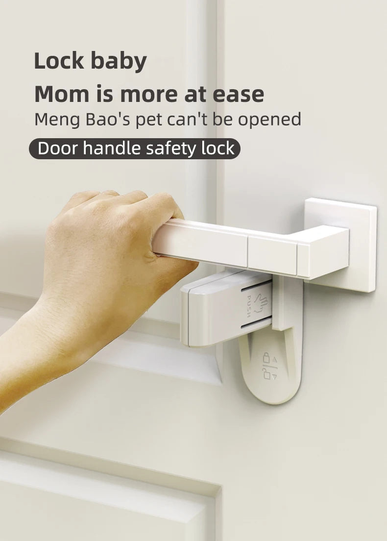 Childproof Door Lever Lock for Cabinets and Drawers ABS Plastic