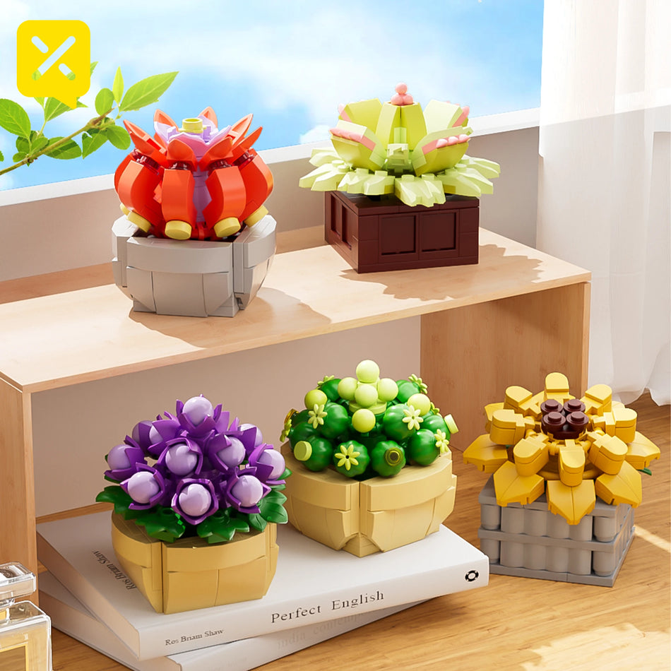 ToylinX Succulent Flower Potted 115PCS Building Blocks