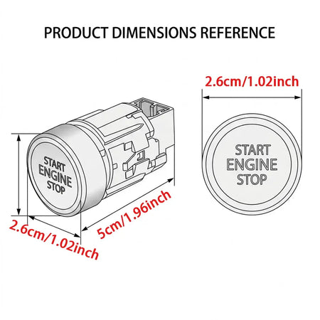 Ignition Switch Push Button for VW Golf 7 MK7 7.5 2014-2020 by InterCyprus Trading Ltd
