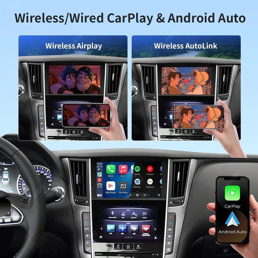 New Upgrade Wireless CarPlay Android Auto Module for Infiniti QX50 Q50L Q50 Q60 QX60 Armada Y62 Mirror Link AirPlay Decoder Box by InterCyprus Trading Ltd