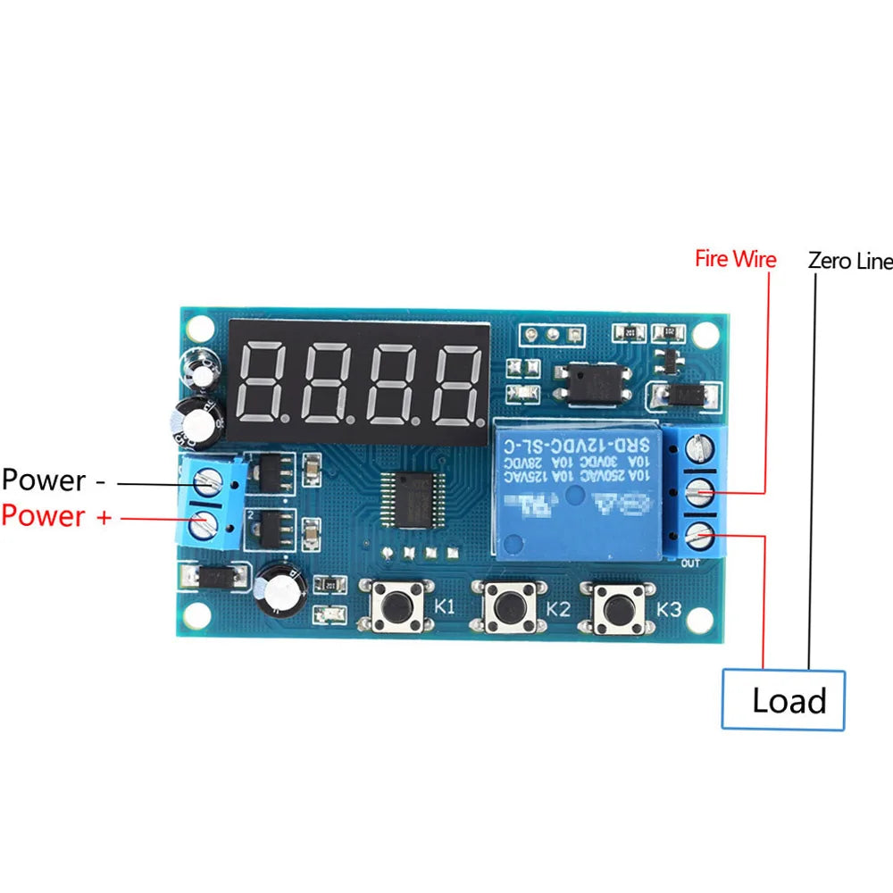 Cro5 Timer Module DC 5-30V AC 220V 10A Delay Time Module Switch Controller LED Digital ...