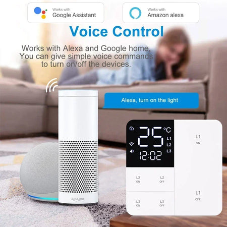 Tuya Smart Wifi Switch &ndash; Temp Time Display 100-250V 1G2G3G