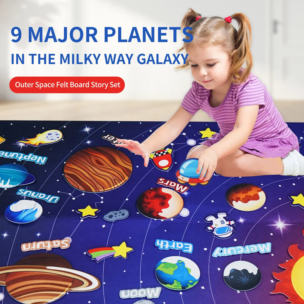 41PCS Space Felt Story Board Set &ndash; Hangable Solar System Kit