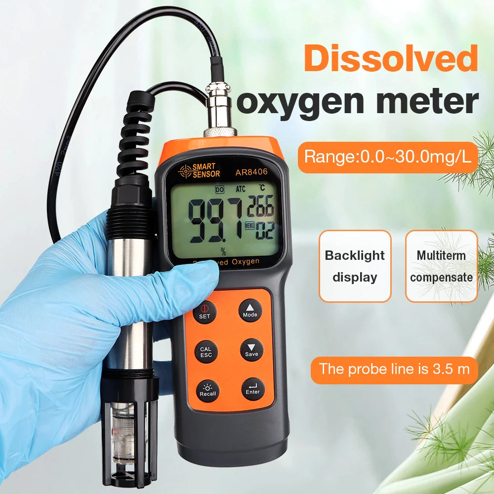 Aquaculture DO Tester 0-30mg/L &ndash; Portable Digital DO Meter oxygen analyzer