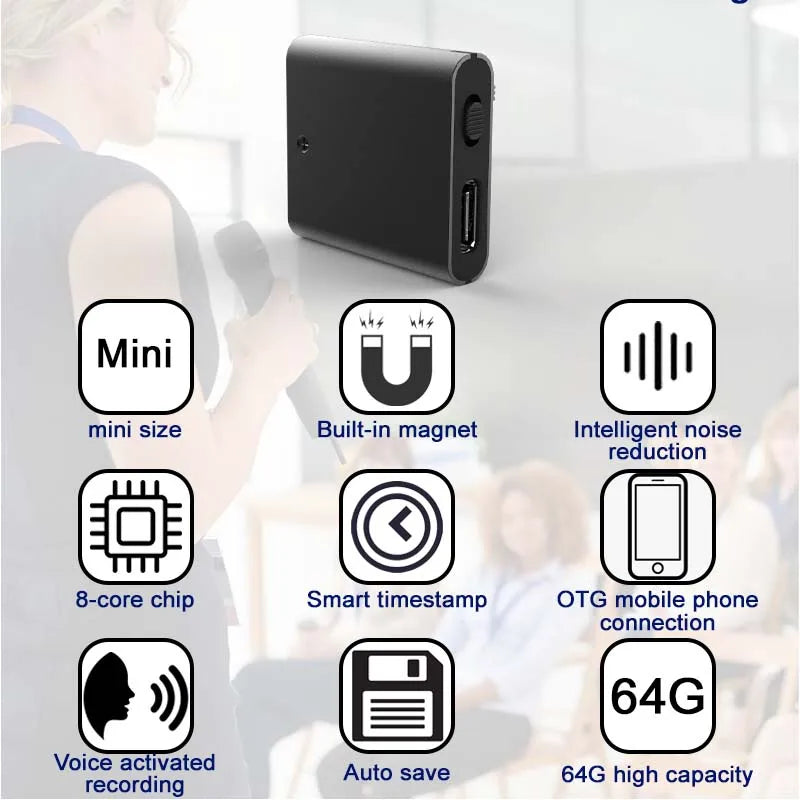 Mini Voice Activated Recorder &ndash; Ultra Compact Design