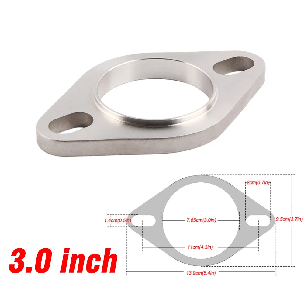 304 Stainless Exhaust Pipe Flange Connector Joint 2 Bolt 52mm 64mm 77mm by InterCyprus Trading Ltd