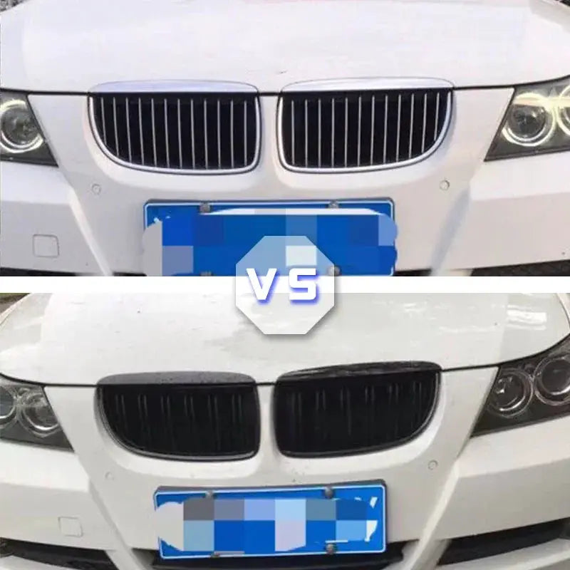 1 Pair Gloss Matt Black M Color 2 Line Front Kidney Grille Grill Double Slat For BMW E90 E91 3 Series 320i 325i 328i 2005-2008 by InterCyprus Trading Ltd