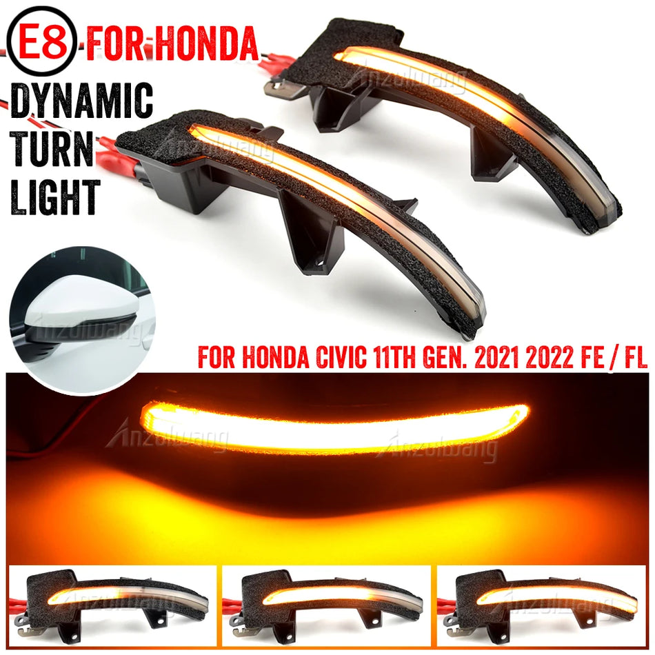 LED Turn Signal Mirrors With Dynamic Indicators for Honda Civic 11th Gen