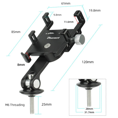 Deemount Bicycle Phone Holder &ndash; Secure Aluminum Mounting for Easy Access