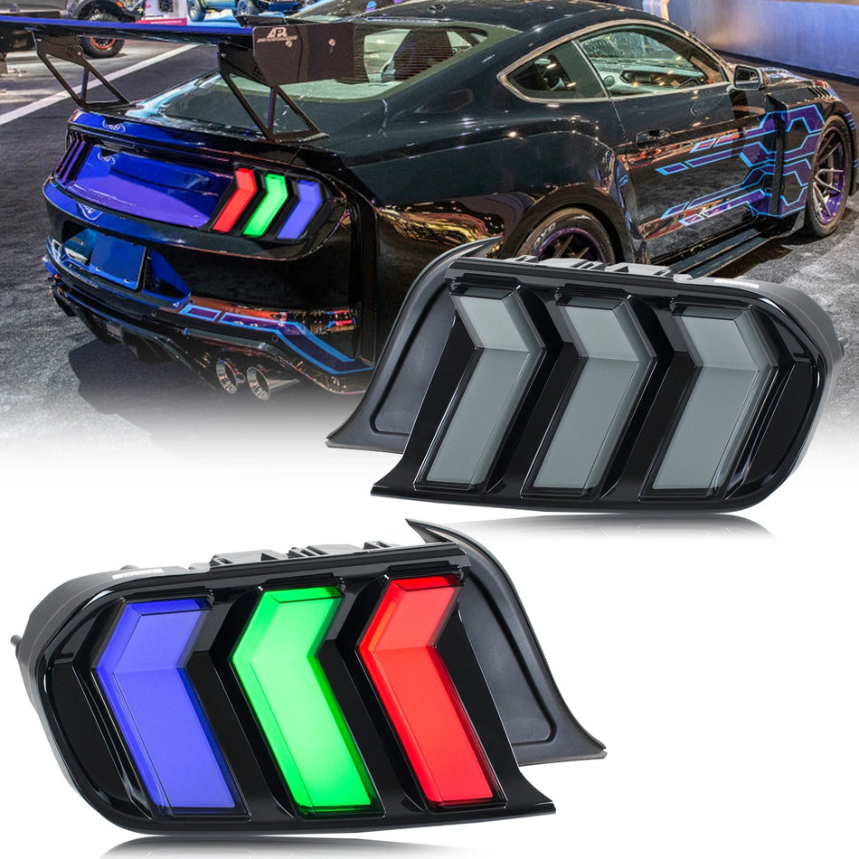Ford Mustang 2015-2023 S550 RGB Tail Lights with Sequential Turn Signal ABS