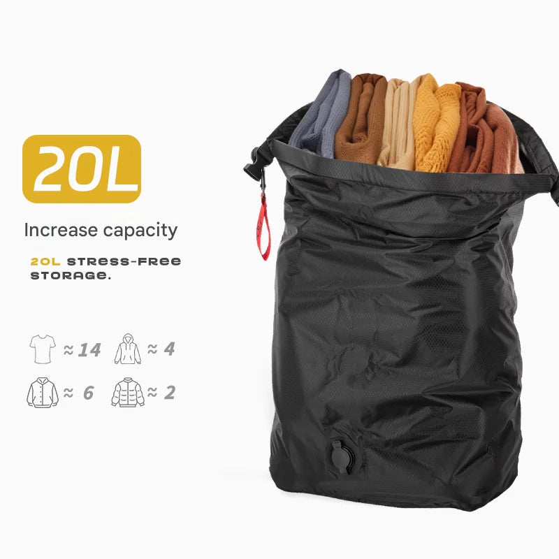 Vacuum Compression Storage Bag Large Capacity &ndash; Space Saver Black