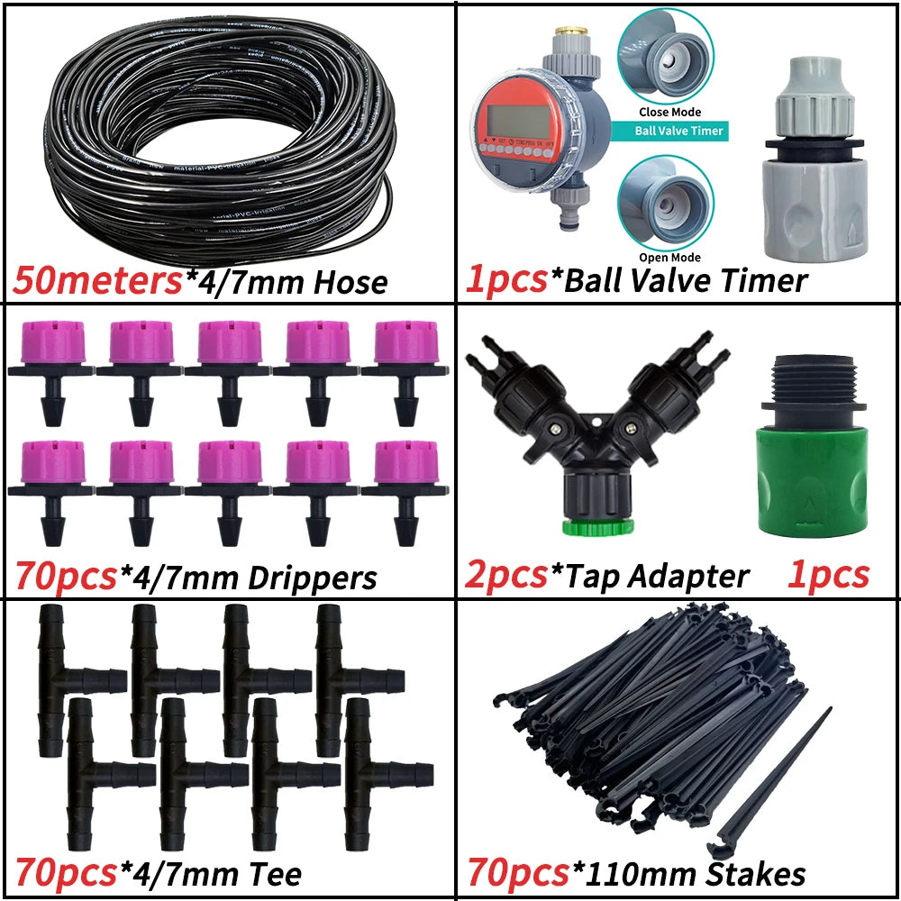 Oasis 5-50M Garden Micro Drip Irrigation Kit &ndash; Auto Watering 50M KIT-F