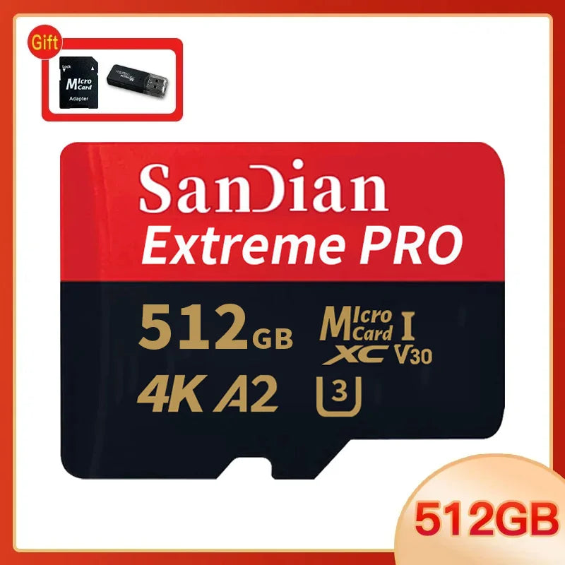Micro TF SD Card 512GB &ndash; High Speed Class 10 U3 4K Performance 512GB