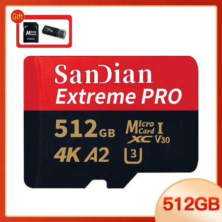 Micro TF SD Card 512GB &ndash; High Speed Class 10 U3 4K Performance 512GB
