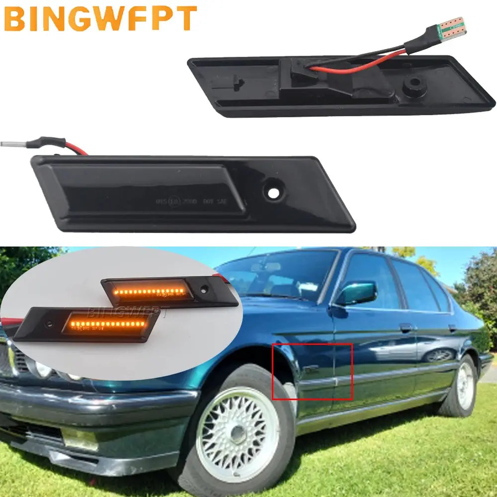 2PCS/LOT Flashing Sequential Dynamic Turn Signal Side Marker Lamp For BMW E30 E32 E34 E36 Led Light 1990-1996 M3 M5 3 5 7 Series by InterCyprus Trading Ltd