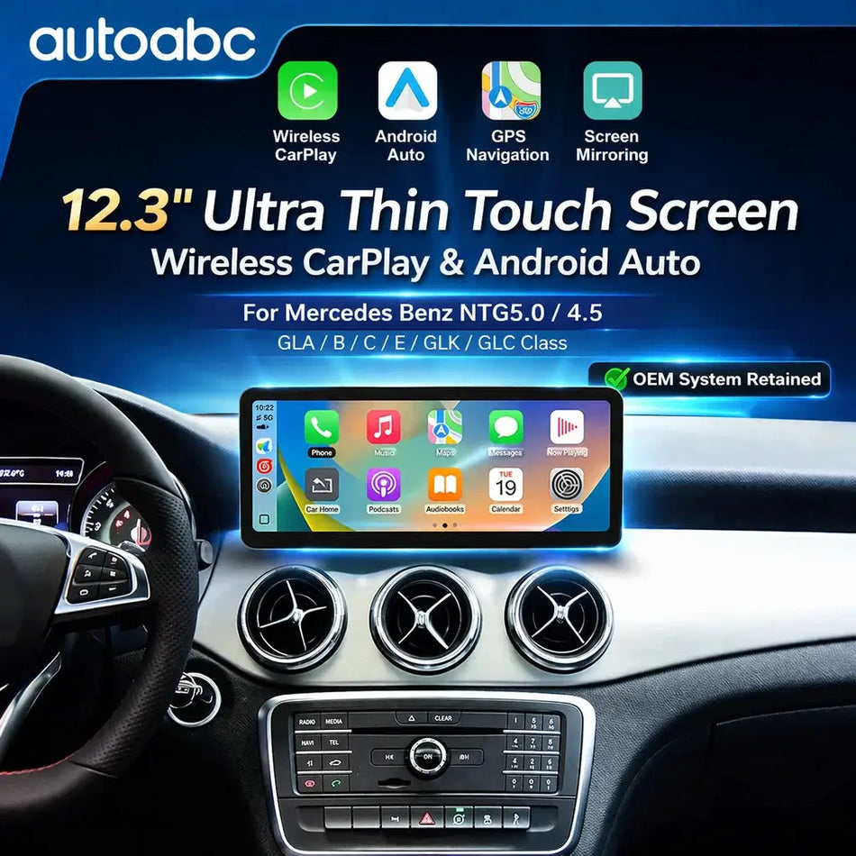 12.3“Wireless CarPlay For Mercedes Benz GLA CLA GLC GLK W205 W176 C117 Ultra thin Touch Multimedia screen with Android Auto BT by InterCyprus Trading Ltd