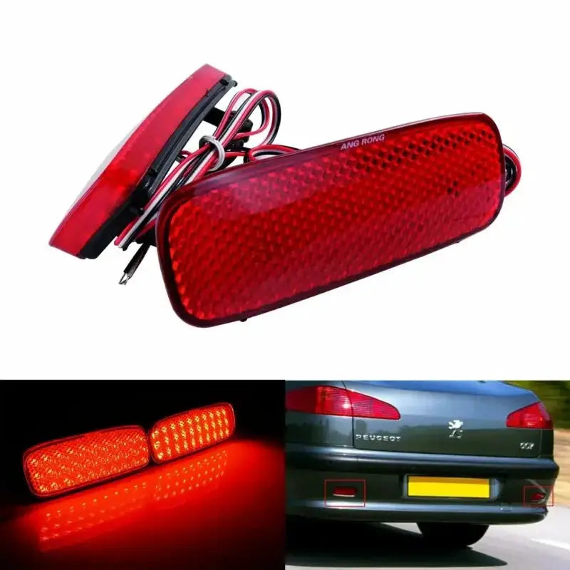Red LED Bumper Reflector For Citroen Peugeot Fiat 107 206 607 Expert C1 C5 by InterCyprus Trading Ltd