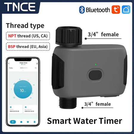 Smart Tuya Bluetooth Garden Water Timer - Alexa Compatible, Rain Delay, Automatic Irrigation
