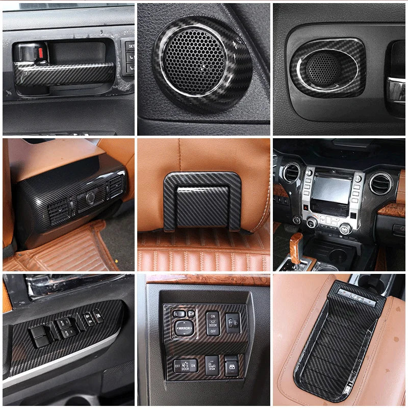 Adesivo per pannello interno in fibra di carbonio Toyota Tundra 2014 2021