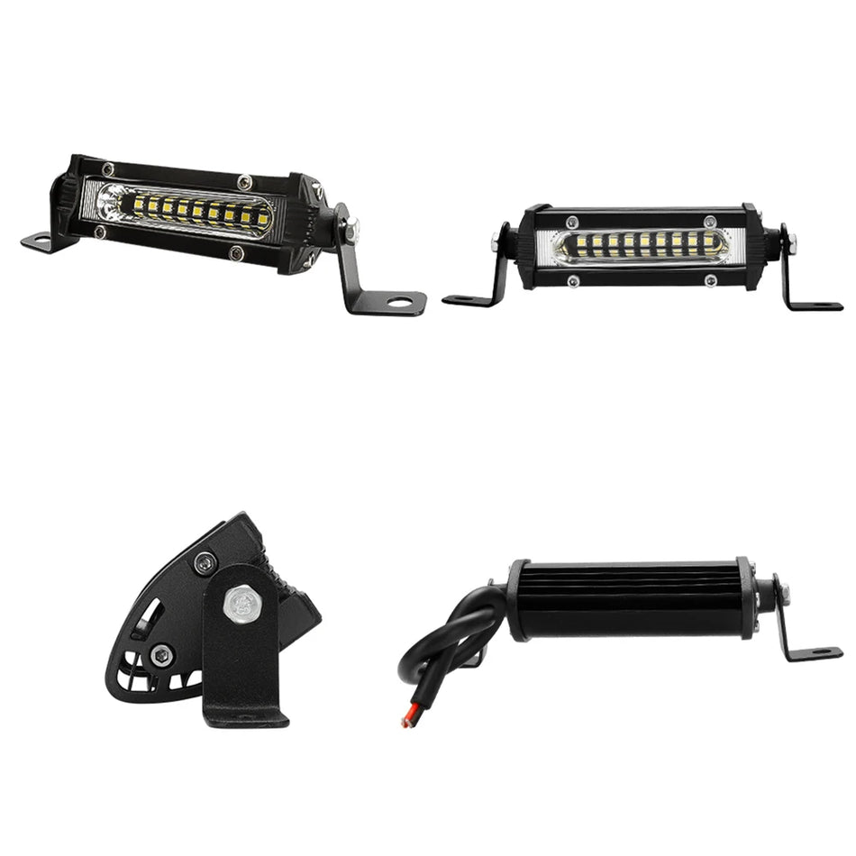 NIGHTKIST Barra di Luce da Lavoro per Auto 27W, LED a Singola Riga, Impermeabile 12V