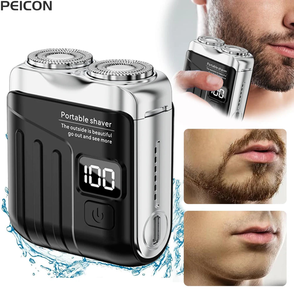 Portable Electric Shaver for Men Mini Razor with Dual Blades, Rechargeable