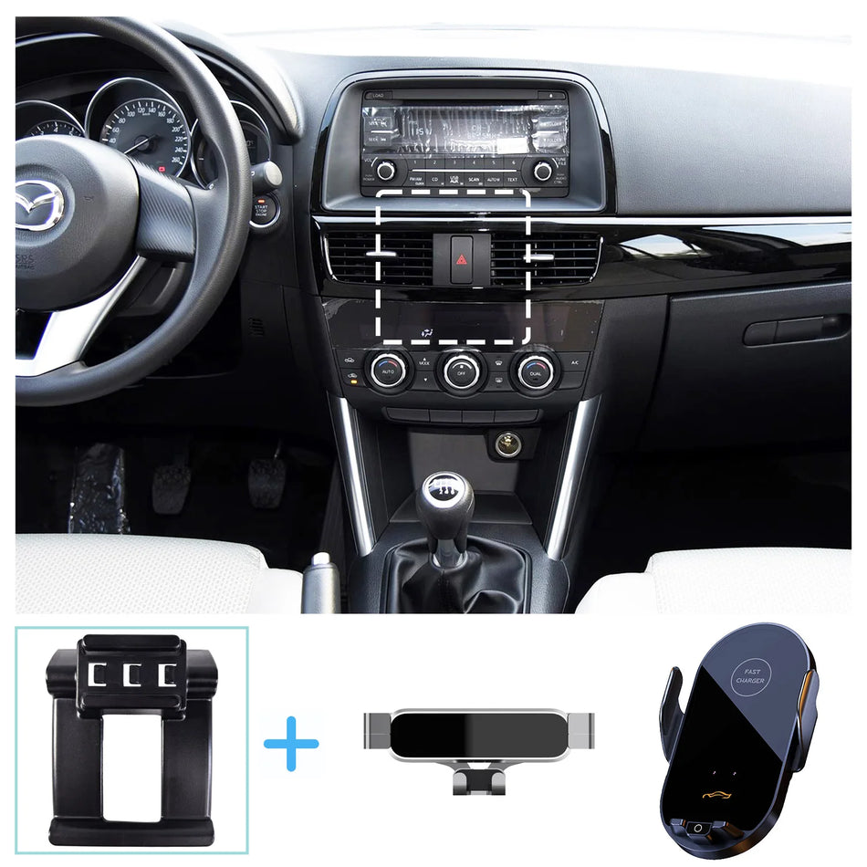 Mazda CX5 Trådlös Laddning Bil Telefonhållare Gravitation Fäste