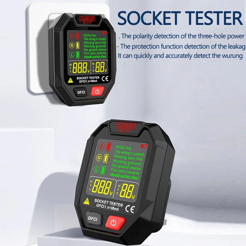 ZL117 Pistorasian Testeri Jännitetunnistin Napaisuuden Tarkistus EU Plug