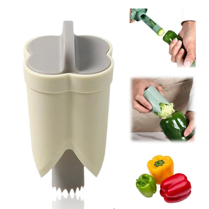 2025 Chili Seed Remover &amp; Bell Pepper Cutter - 2 In 1 Kitchen Gadget