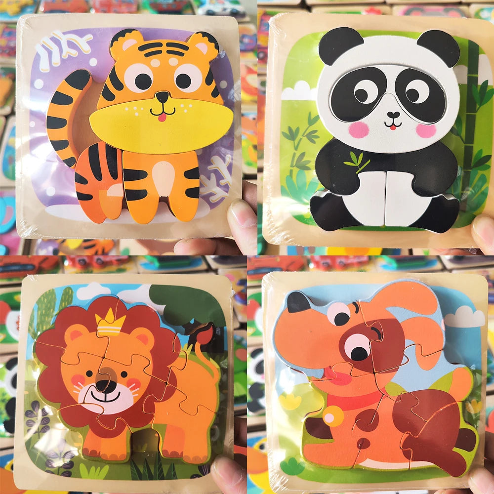 Montessori Wooden Puzzle Boards &ndash; Engaging Educational Toy for Toddlers 4 Pieces set3