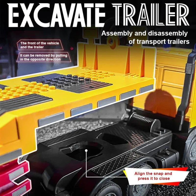 1/12 RC Flat Truck with Excavator &ndash; 11CH Alloy Frame 2.4G