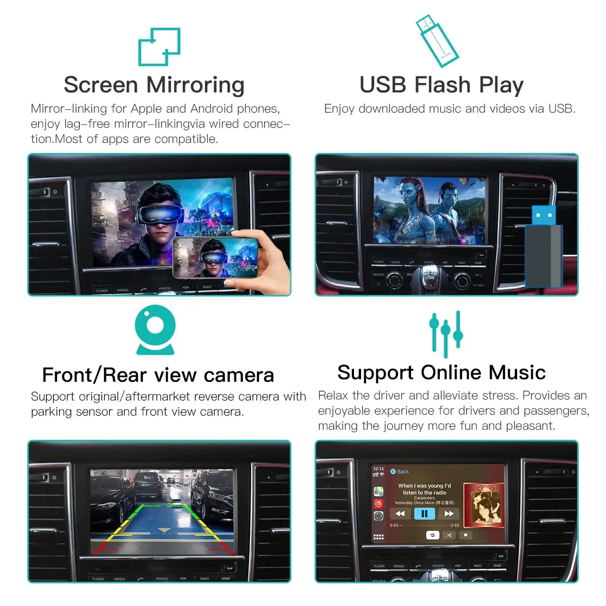 AUTOABC Wireless Carplay Module for Porsche PCM3.1 PCM4.0 Cayenne Macan 911 Panamera Bosxter Android Auto Car Accessories by InterCyprus Trading Ltd