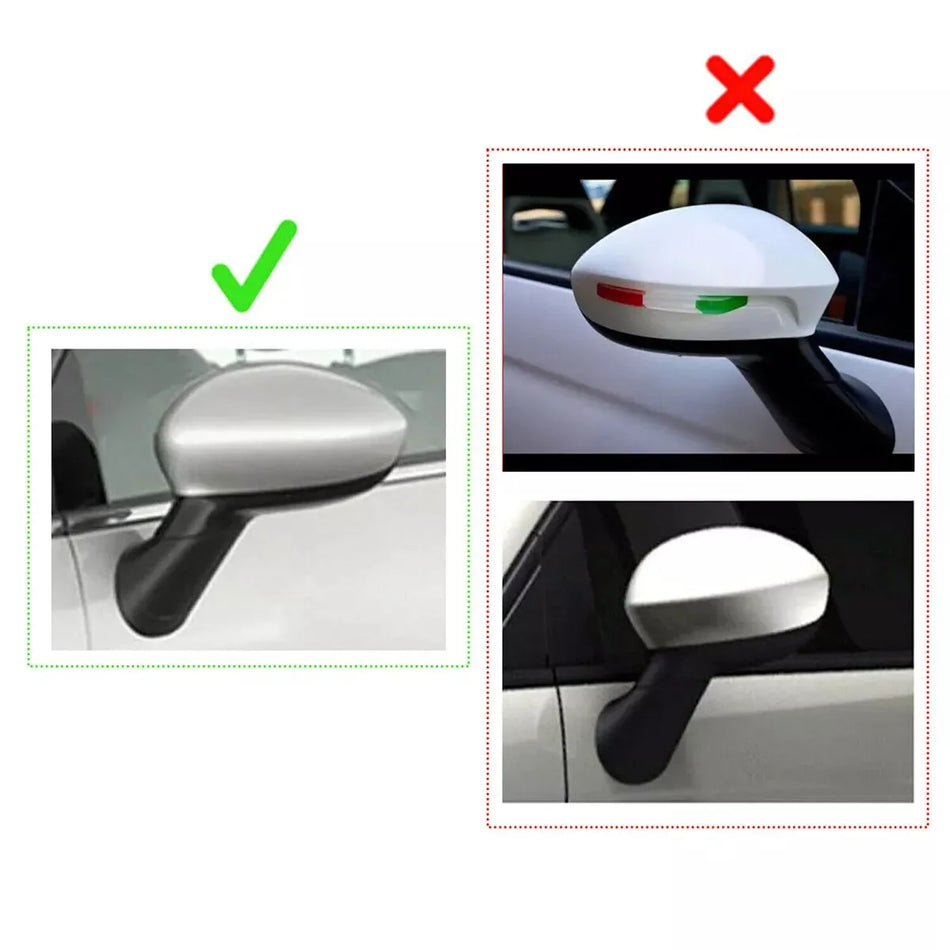 Pair Glossy Black Side Mirror Caps for Fiat 500 500C Grande Punto