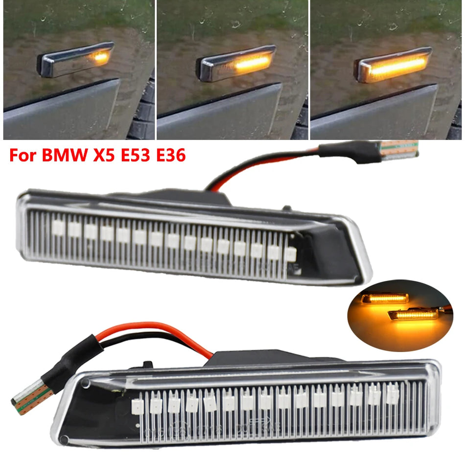 Luz de señal de giro dinámica LED 2X para BMW X5 E53, E36 Serie 3