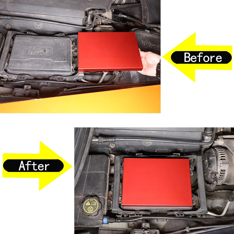 Corvette C7 Αλουμινένιο Κόκκινο Αυτοκόλλητο Κάλυμμα Ασφαλειοθήκης Εσωτερικού χώρου