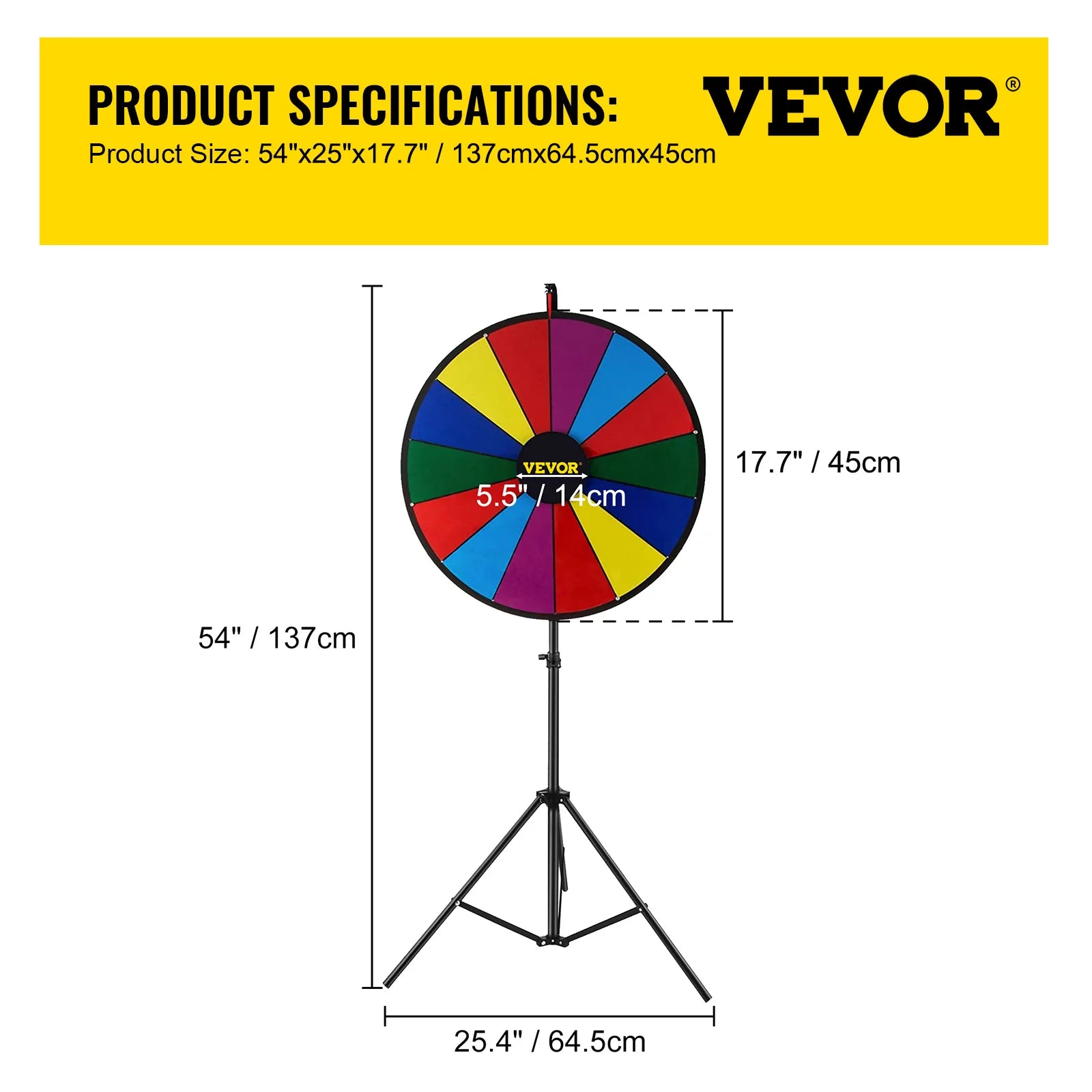 SucceBuy 18 Inch Prize Wheel &ndash; Folding Tripod Stand
