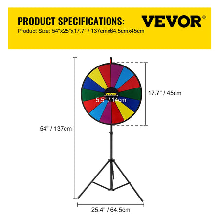 SucceBuy 18 Inch Prize Wheel &ndash; Folding Tripod Stand