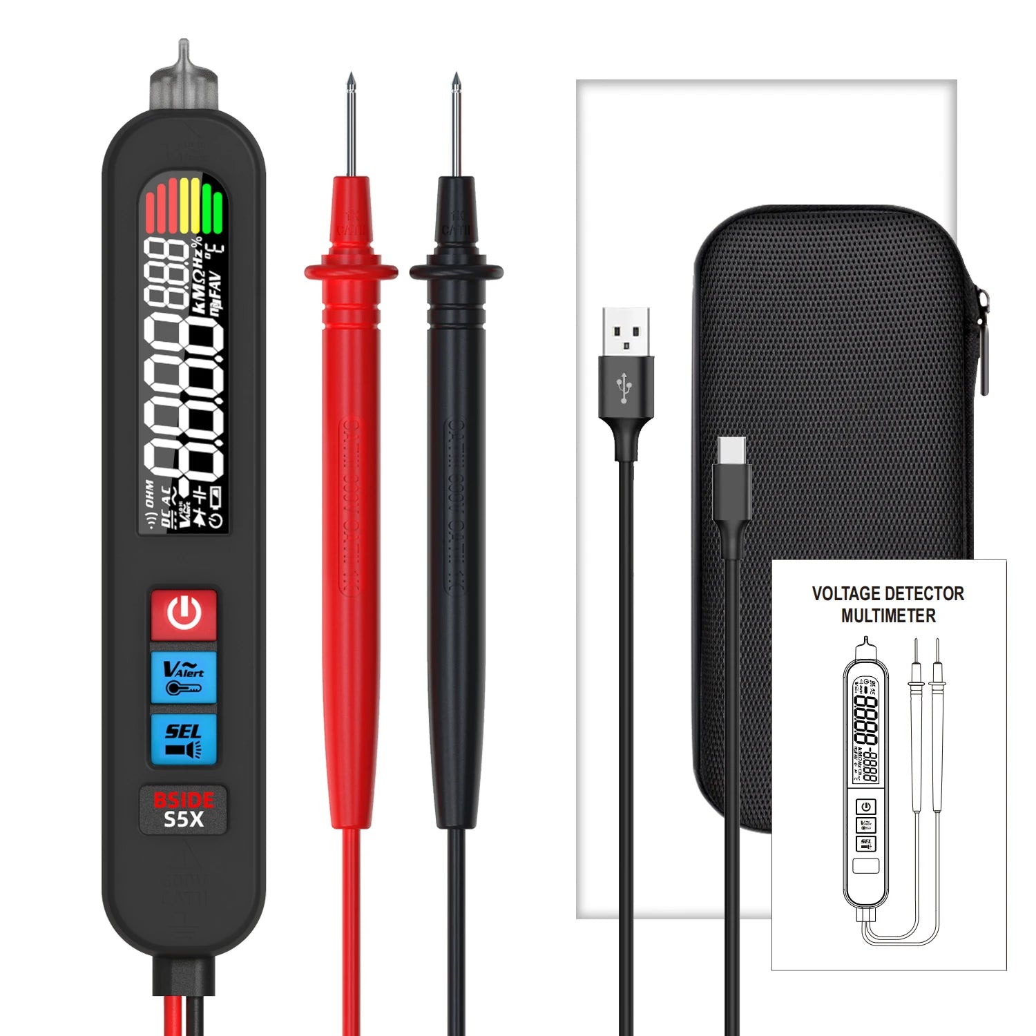 BSIDE Digital Multimeter - Non Contact Voltage Detection S5X BAG / GERMANY