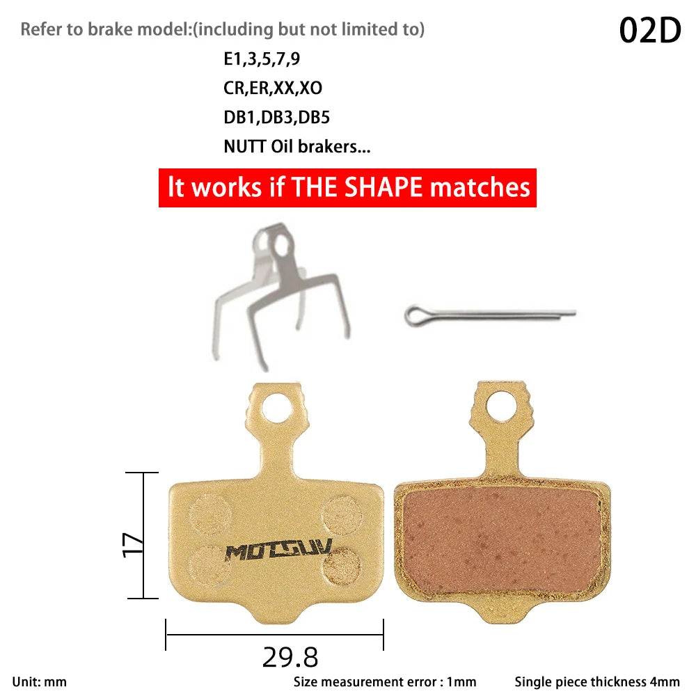 Copper Base Bike Brake Pads &ndash; Broad Disc Brake Compatibility 02D