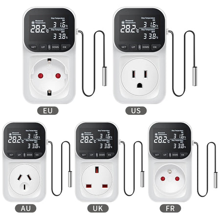 Digital Temperature Controller Socket EU Plug &ndash; LCD Display