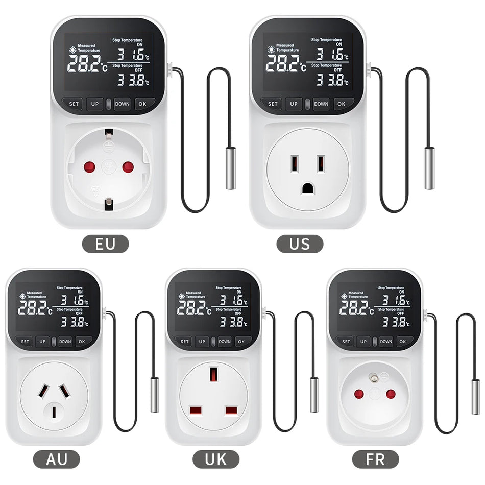 Digital Temperature Controller Socket EU Plug &ndash; LCD Display