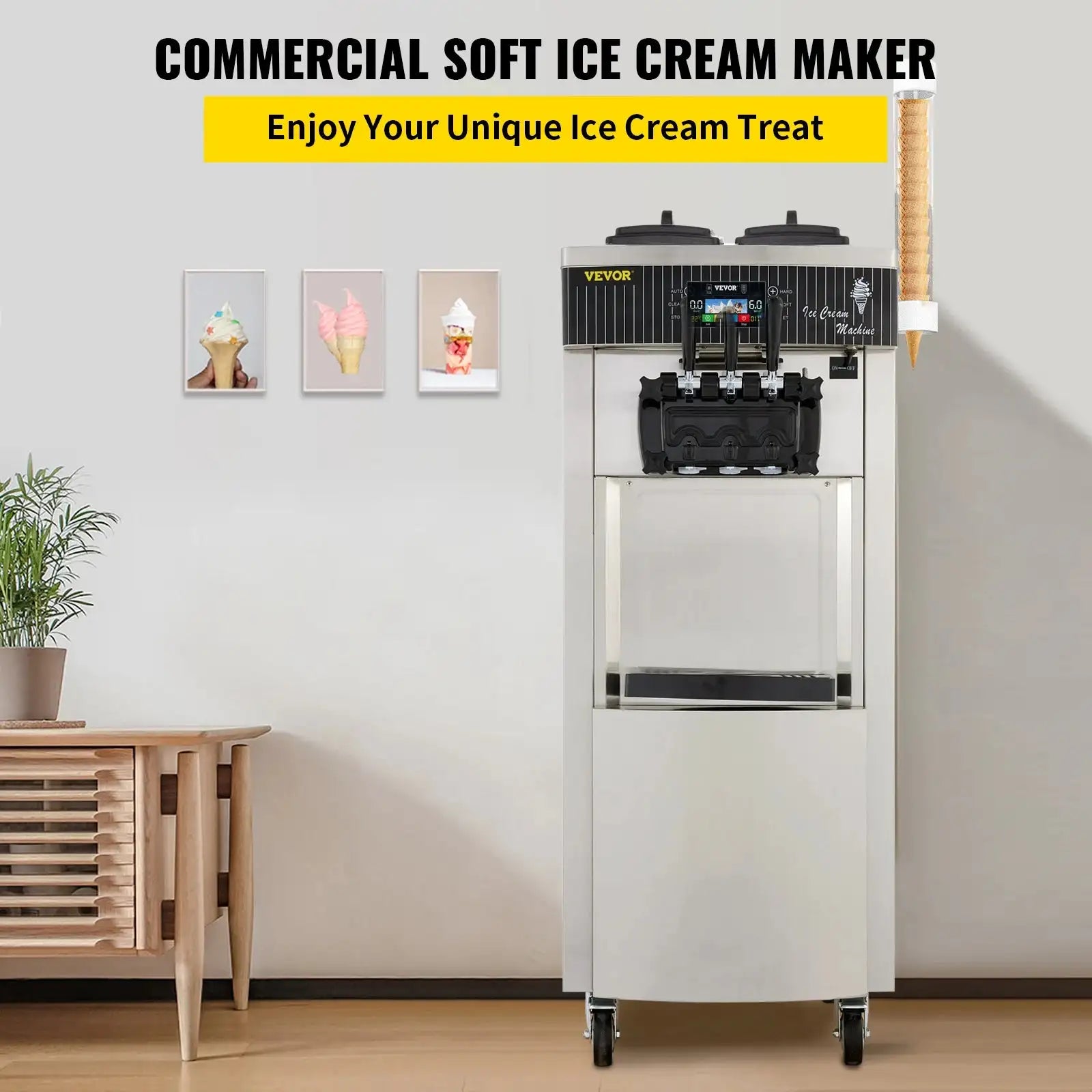 20 To 28 LPH Ice Cream Maker Sorbet Freezer